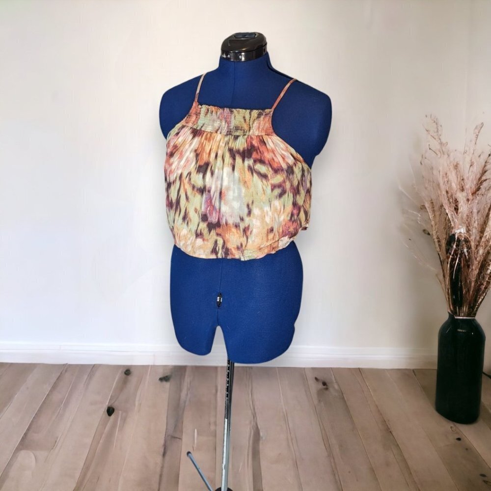 Out From Under Urban Outfitters Tie Dye Crop Top Ruched Detail Flowy Size M